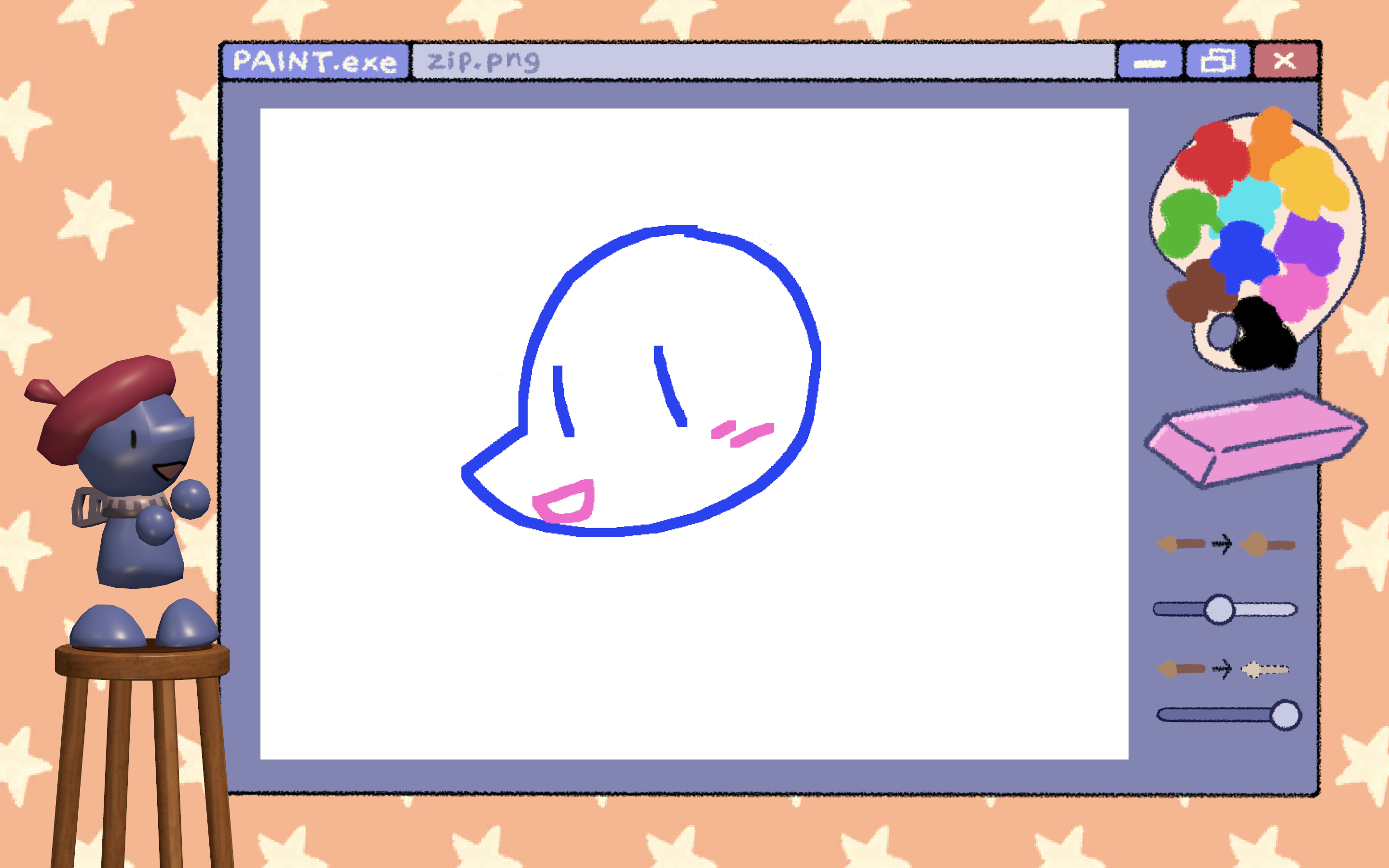 A drawing of Zip on the drawing program.